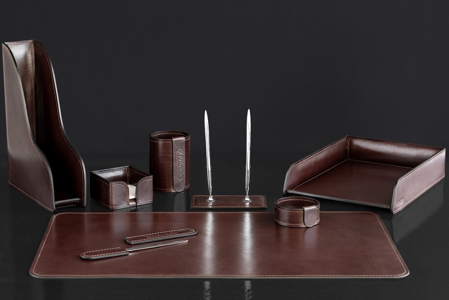 Luxury leather desk sets and accessories